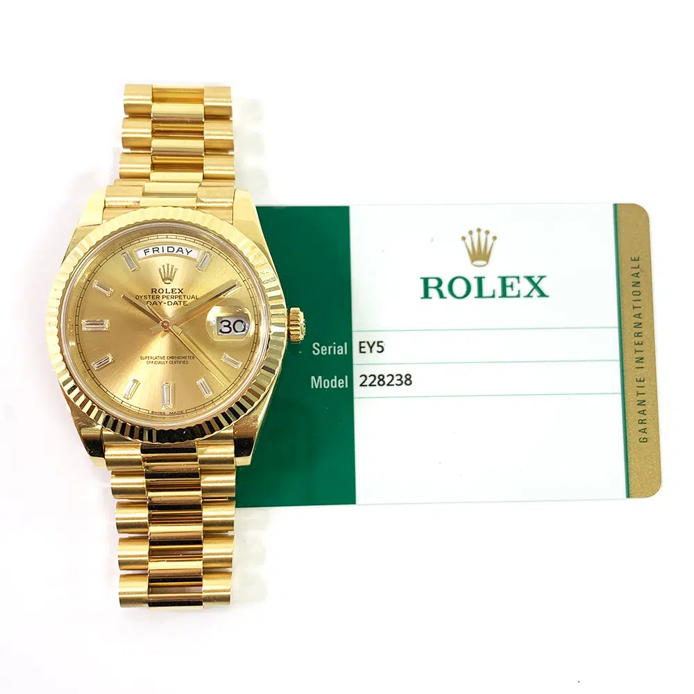 Rolex Champagne Diamond Dial Day-Date 40mm 228238-0005 Yellow Gold President Watch 2017 – image 2