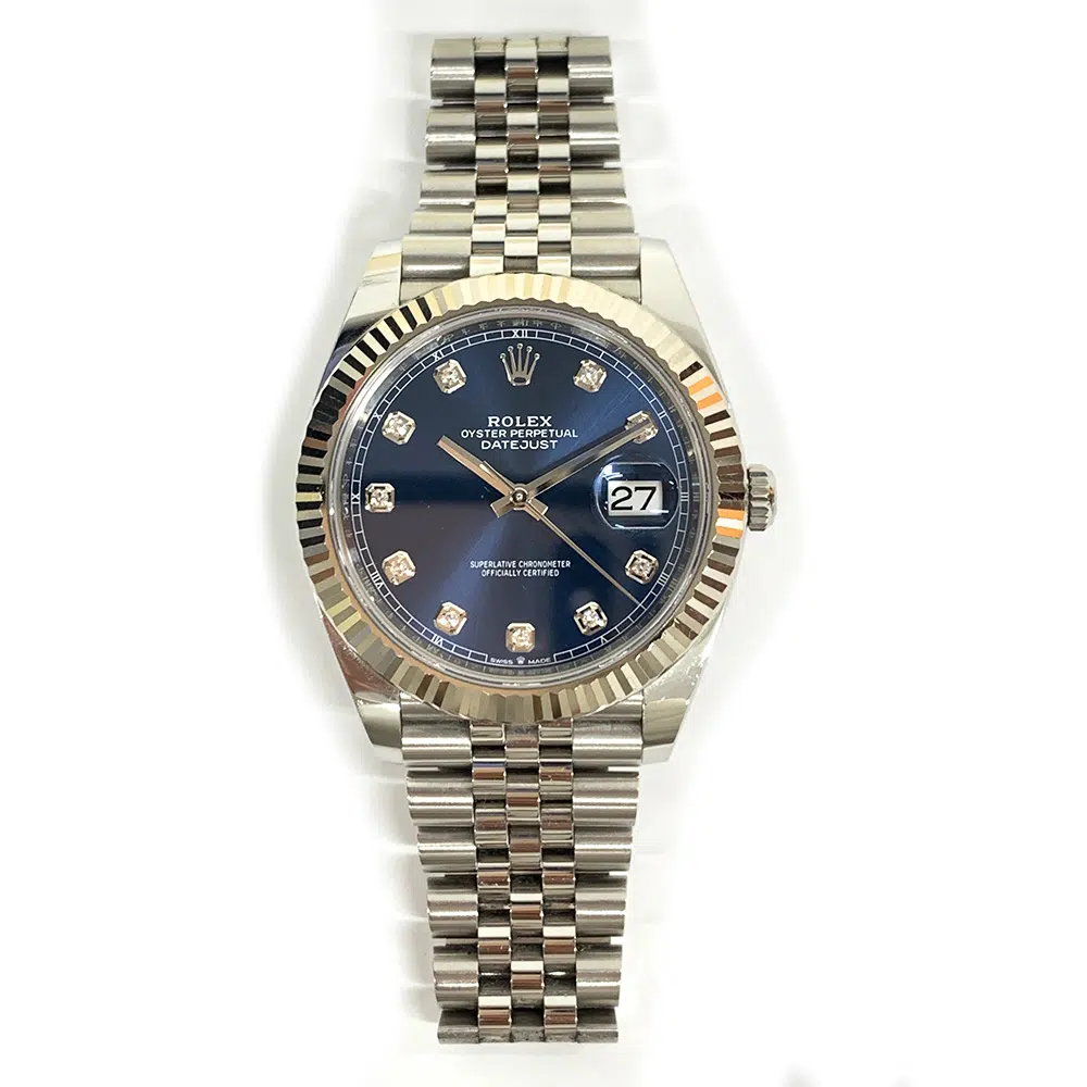 Rolex Datejust 41mm Jubilee 126334 Stainless Steel Watch Blue Diamond Dial – image 3