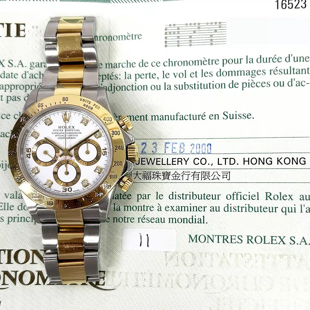Rolex Daytona 16523 40mm Gold/Steel with White Dial Watch 2000 – image 3