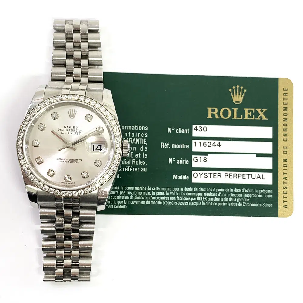 Rolex Datejust 116244 36mm Stainless Steel with Silver Dial Watch 2012 – image 3