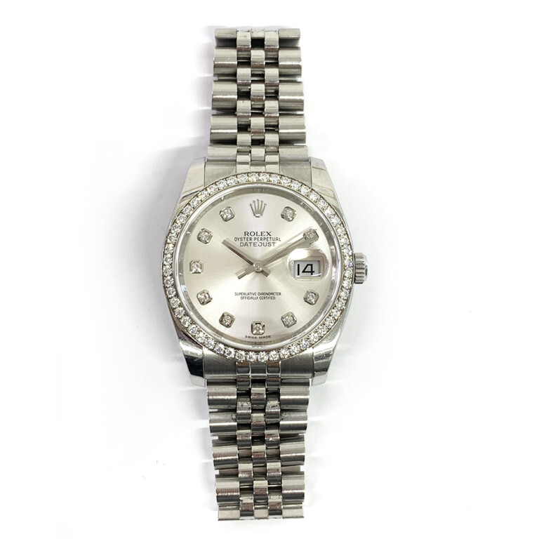 Rolex Datejust 116244 36mm Stainless Steel with Silver Dial Watch 2012
