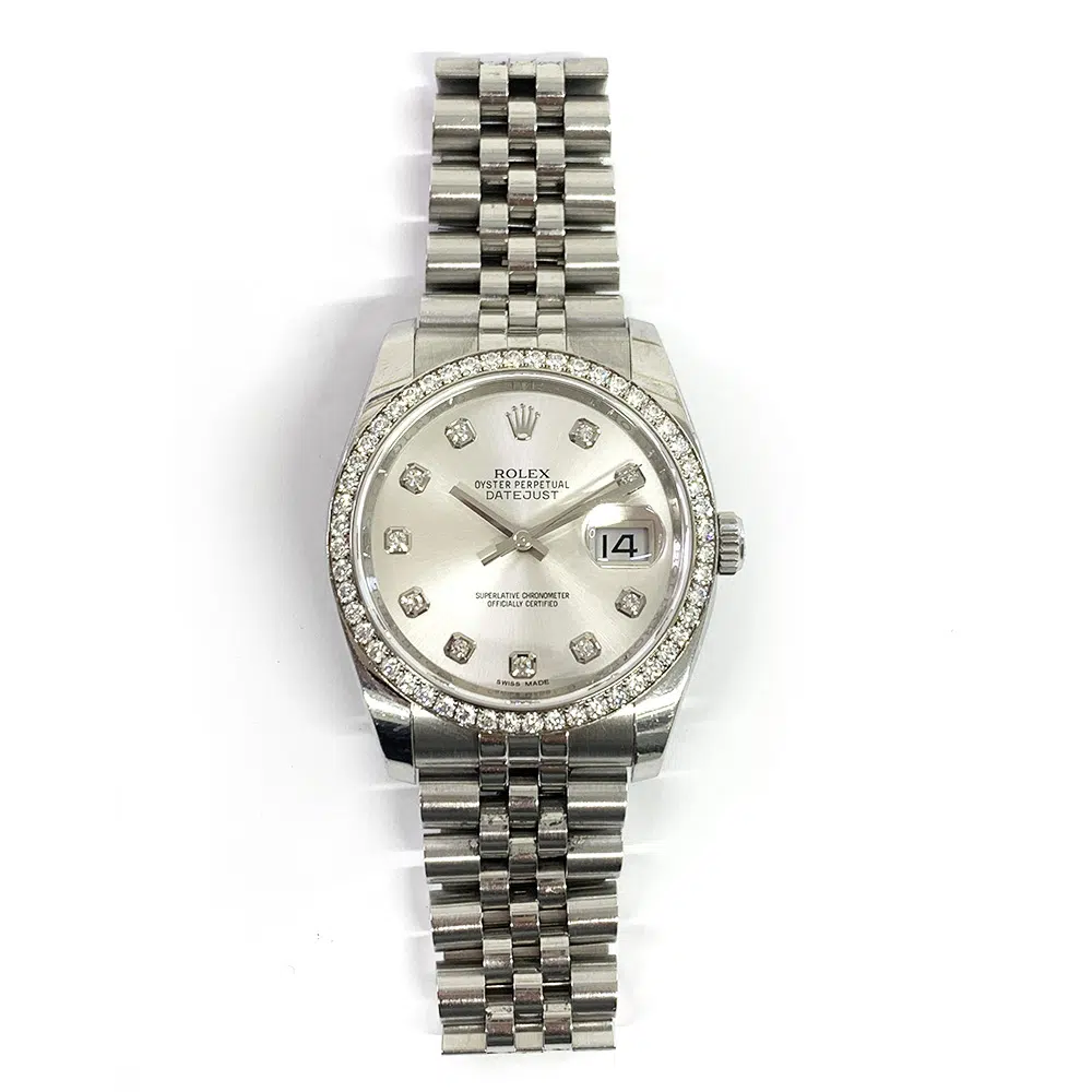 Rolex Datejust 116244 36mm Stainless Steel with Silver Dial Watch 2012