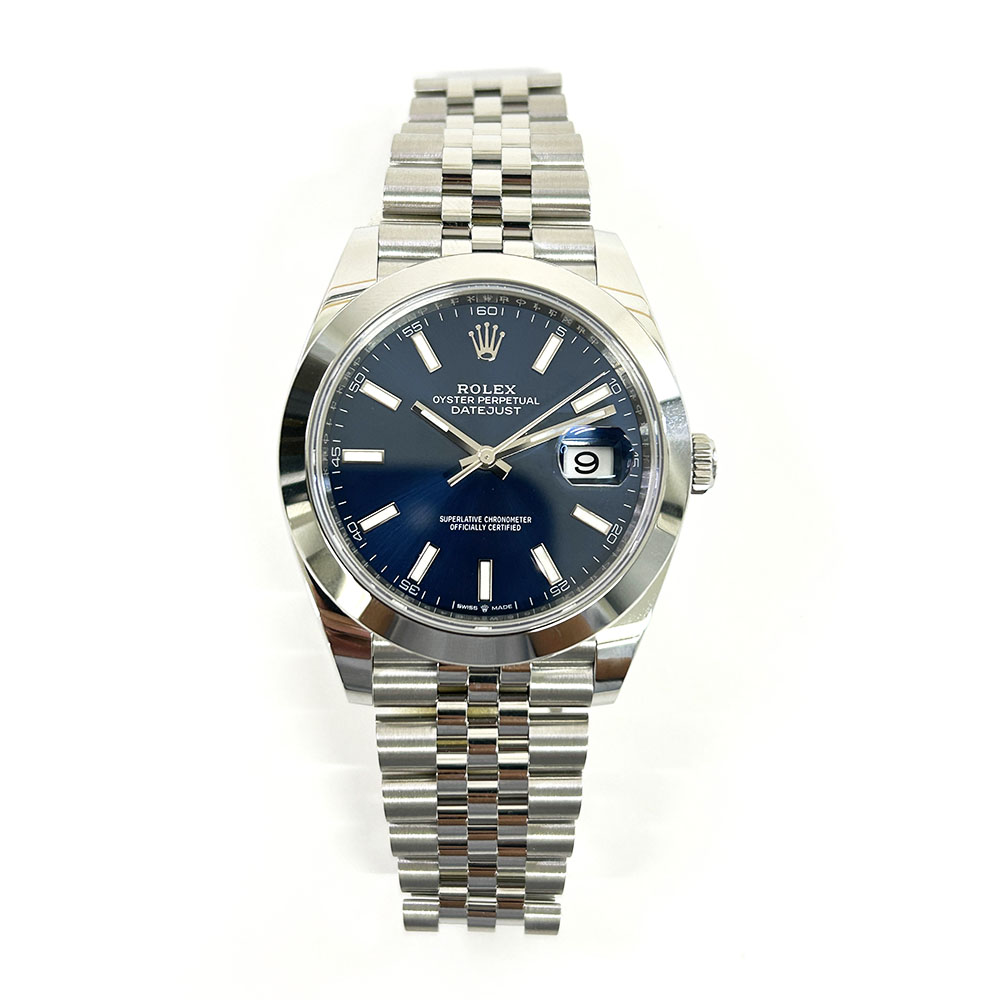 Rolex Datejust 41mm 126300-0002 Jubilee Stainless Steel Watch Blue Index Dial 2024