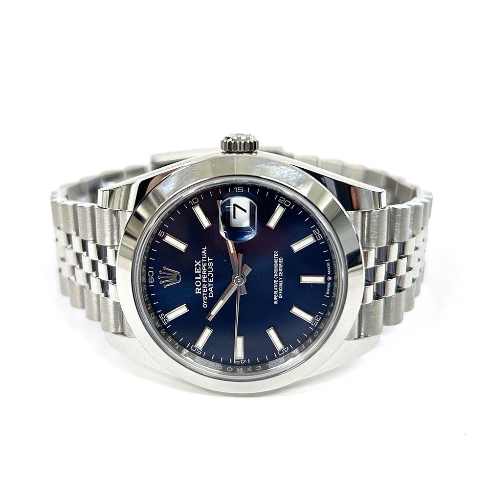 Rolex Datejust 41mm 126300-0002 Jubilee Stainless Steel Watch Blue Index Dial 2024