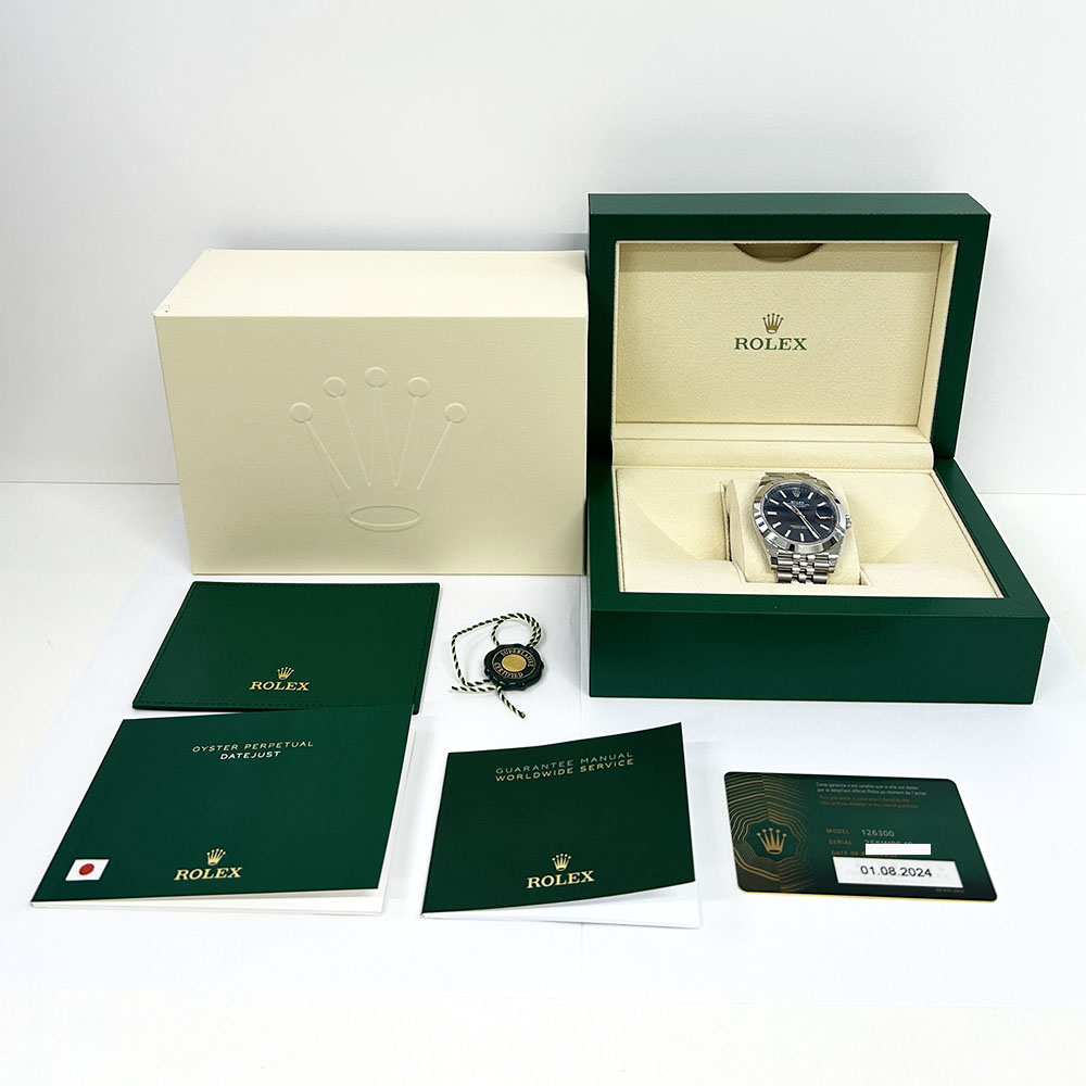 Rolex Datejust 41mm 126300-0002 Jubilee Stainless Steel Watch Blue Index Dial 2024