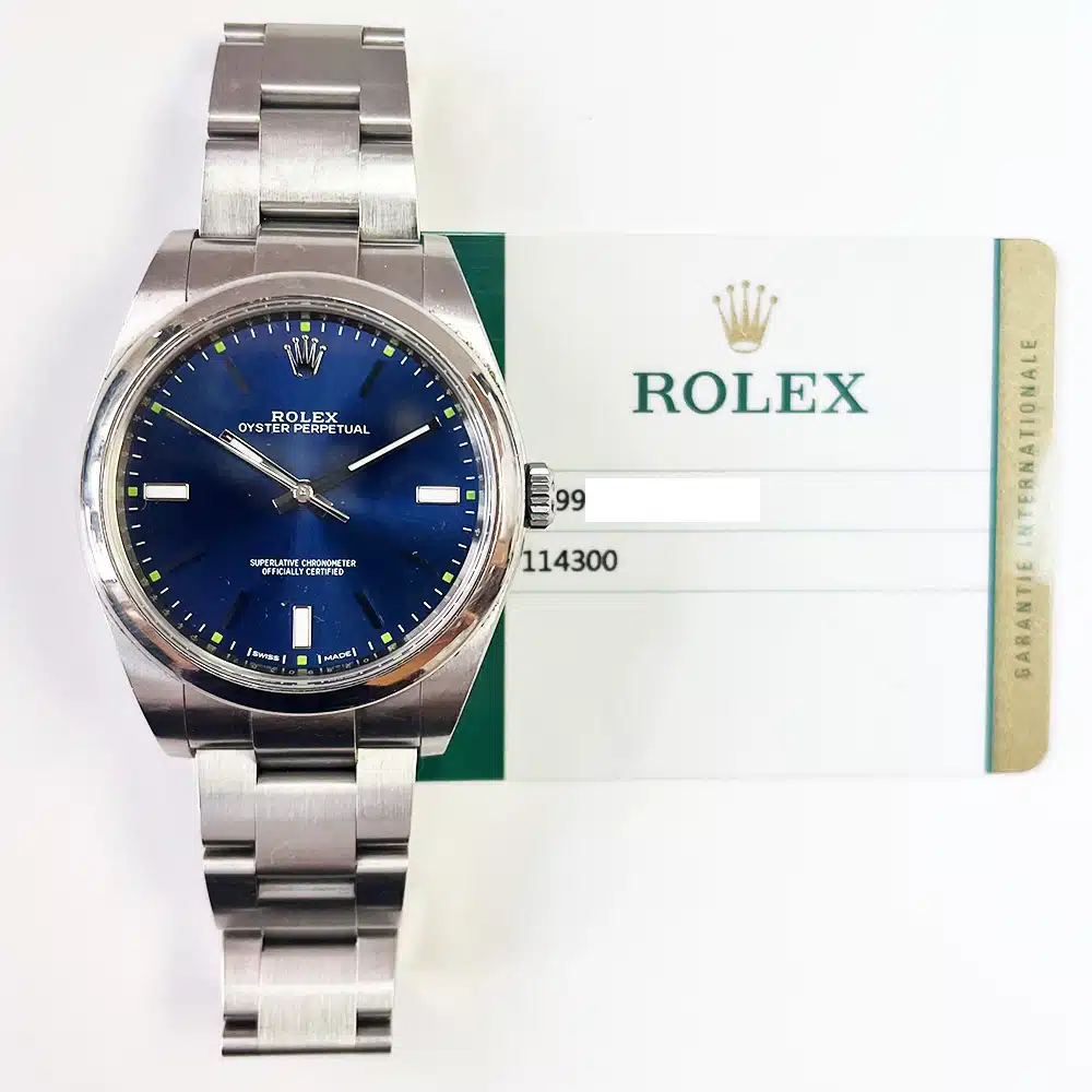 Rolex Oyster Perpetual 39mm 114300-0003 Stainless Steel with Blue Dial Watch 2019 – image 2