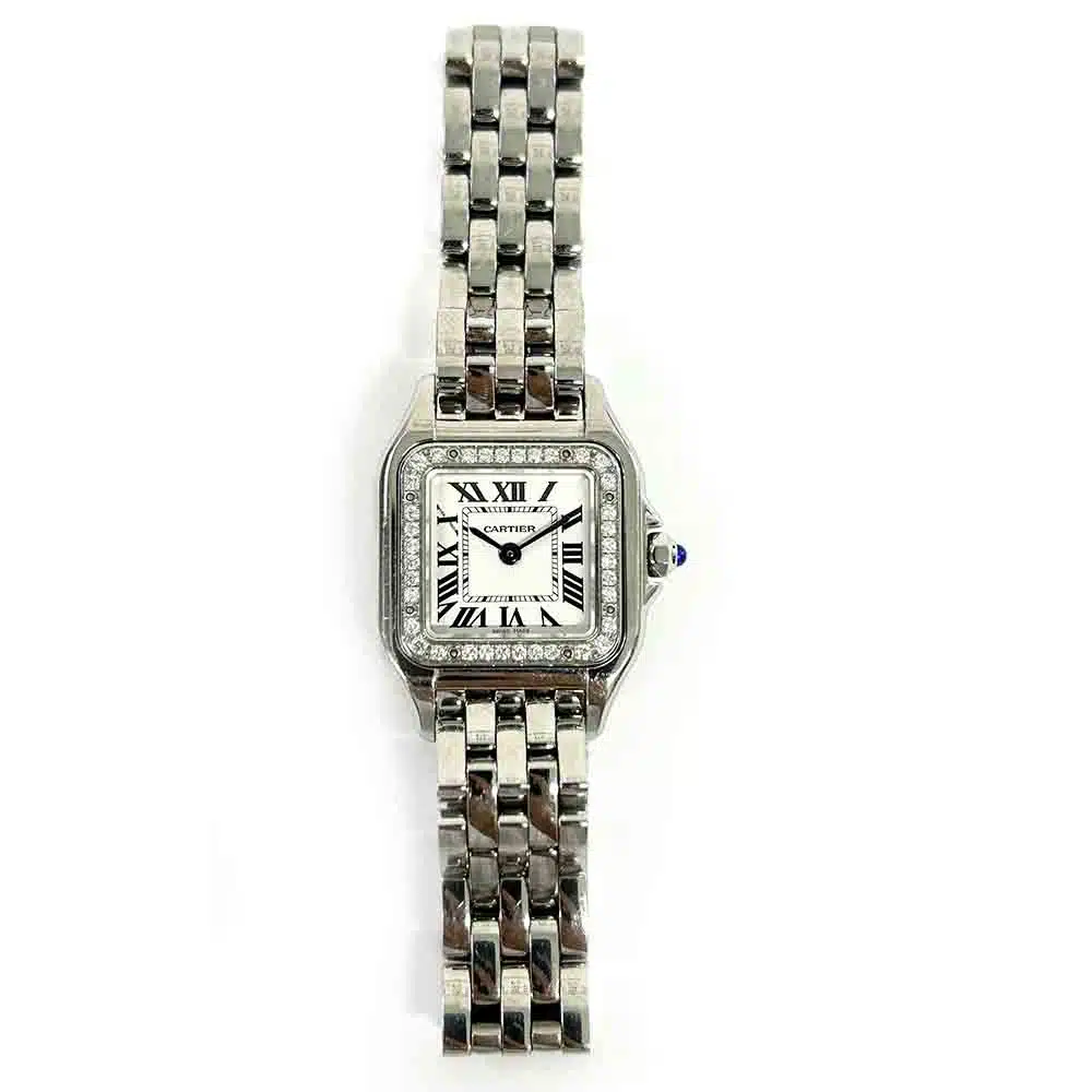 Cartier Panthere W4PN0007 Stainless Steel White Roman Dial with Diamond Bezel Watch 2021