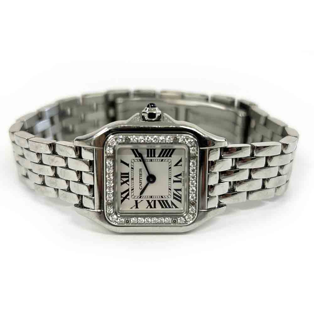 Cartier Panthere W4PN0007 Stainless Steel White Roman Dial with Diamond Bezel Watch 2021
