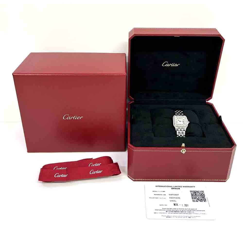 Cartier Panthere W4PN0007 Stainless Steel White Roman Dial with Diamond Bezel Watch 2021