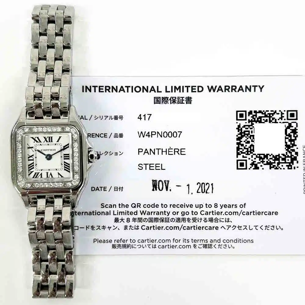 Cartier Panthere W4PN0007 Stainless Steel White Roman Dial with Diamond Bezel Watch 2021 – image 2