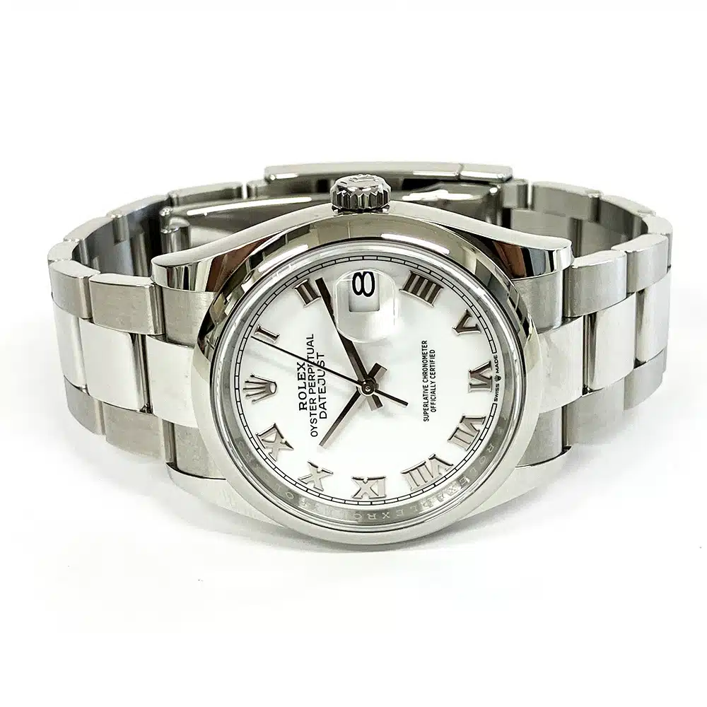 Rolex Steel Datejust 36 Domed Bezel 126200-0008 White Roman Dial Oyster Bracelet Watch 2024 – image 4
