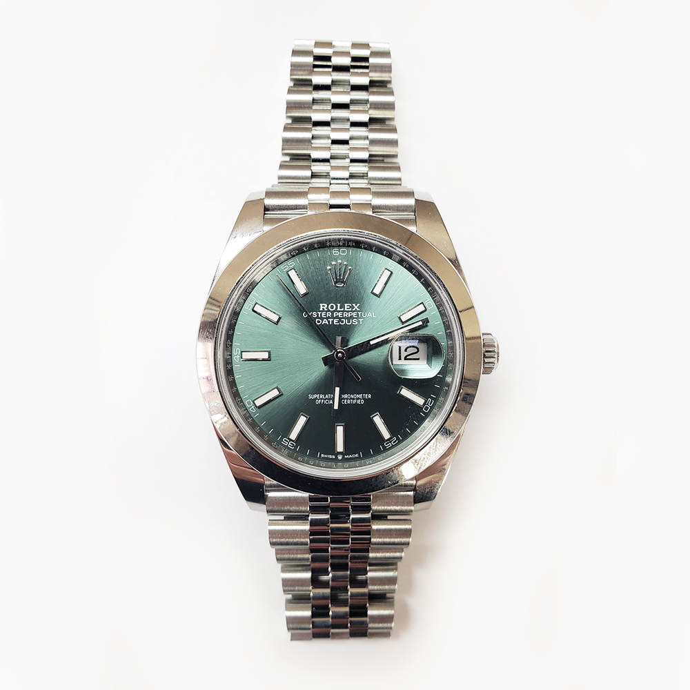Rolex Datejust Green Index Dial Jubilee Bracelet 126300-0020 Stainless Steel Men's Watch 2024