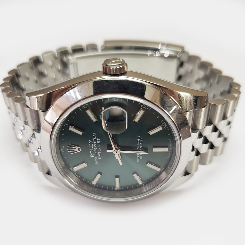 Rolex Datejust Green Index Dial Jubilee Bracelet 126300-0020 Stainless Steel Men's Watch 2024