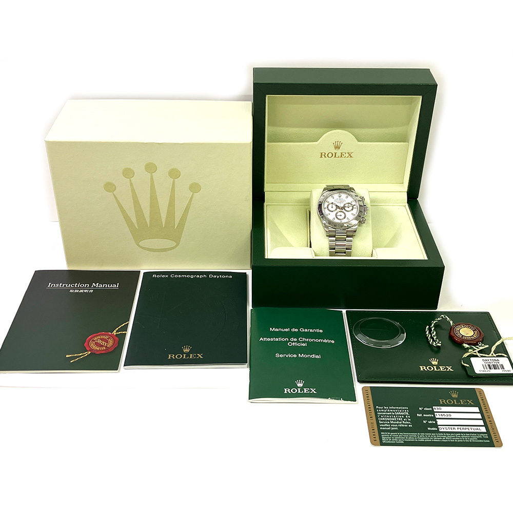 Rolex Cosmograph Daytona 116520 Oyster Bracelet Stainless Steel Men's Watch White Dial 2011