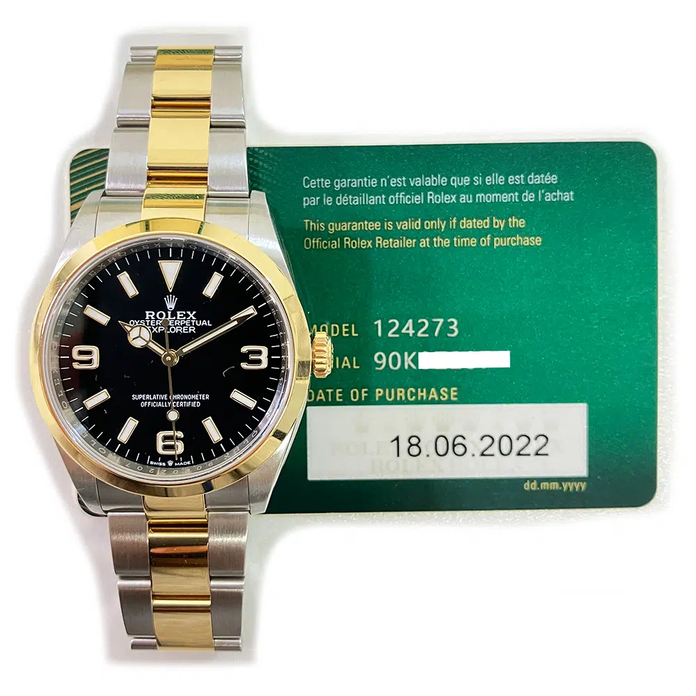Rolex Black Dial Explorer 36mm 124273 Stainless Steel & Yellow Gold Two Tone Oyster Bracelet Watch  2022 – image 2