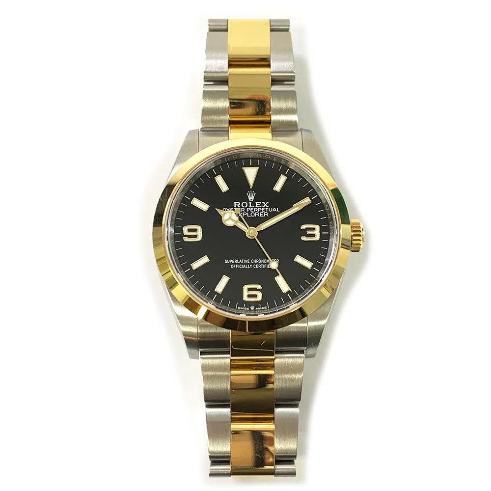 Rolex Explorer Oyster 36mm Two Tone 124273  Black Arabic & Index Dial Oyster Band 2022 – image 3