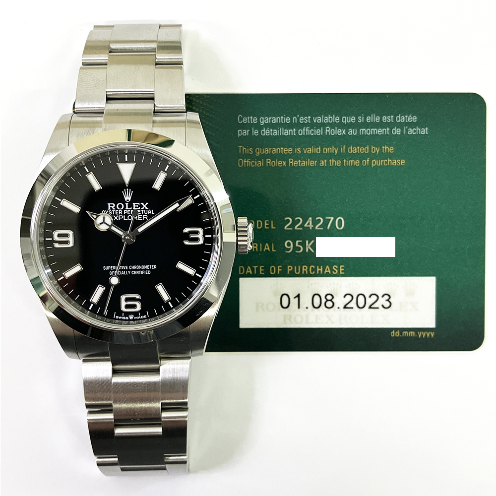 Rolex Explorer 224270 Oyster 40mm Stainless Steel Watch Black Dial 2023