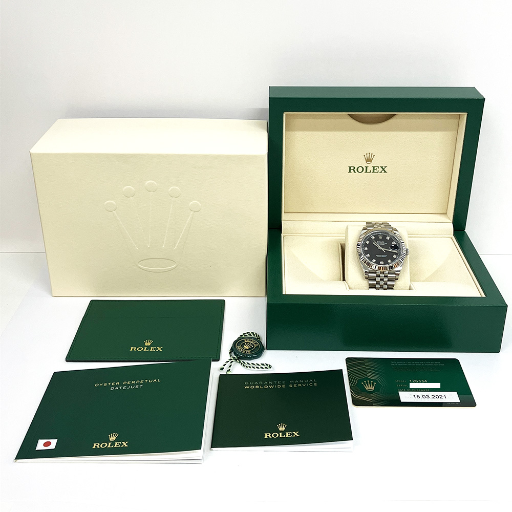 Rolex Datejust 41 126334 Datejust 41 Stainless Steel with Black Diamond Dial Watch 2021