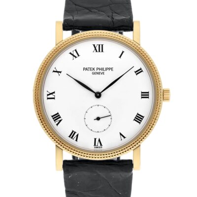 Patek Philippe 18K Yellow Gold 33mm Calatrava # 3919-J Leather Strap