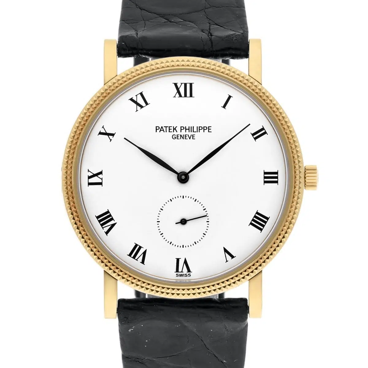 Patek Philippe 18K Yellow Gold 33mm Calatrava # 3919-J Leather Strap