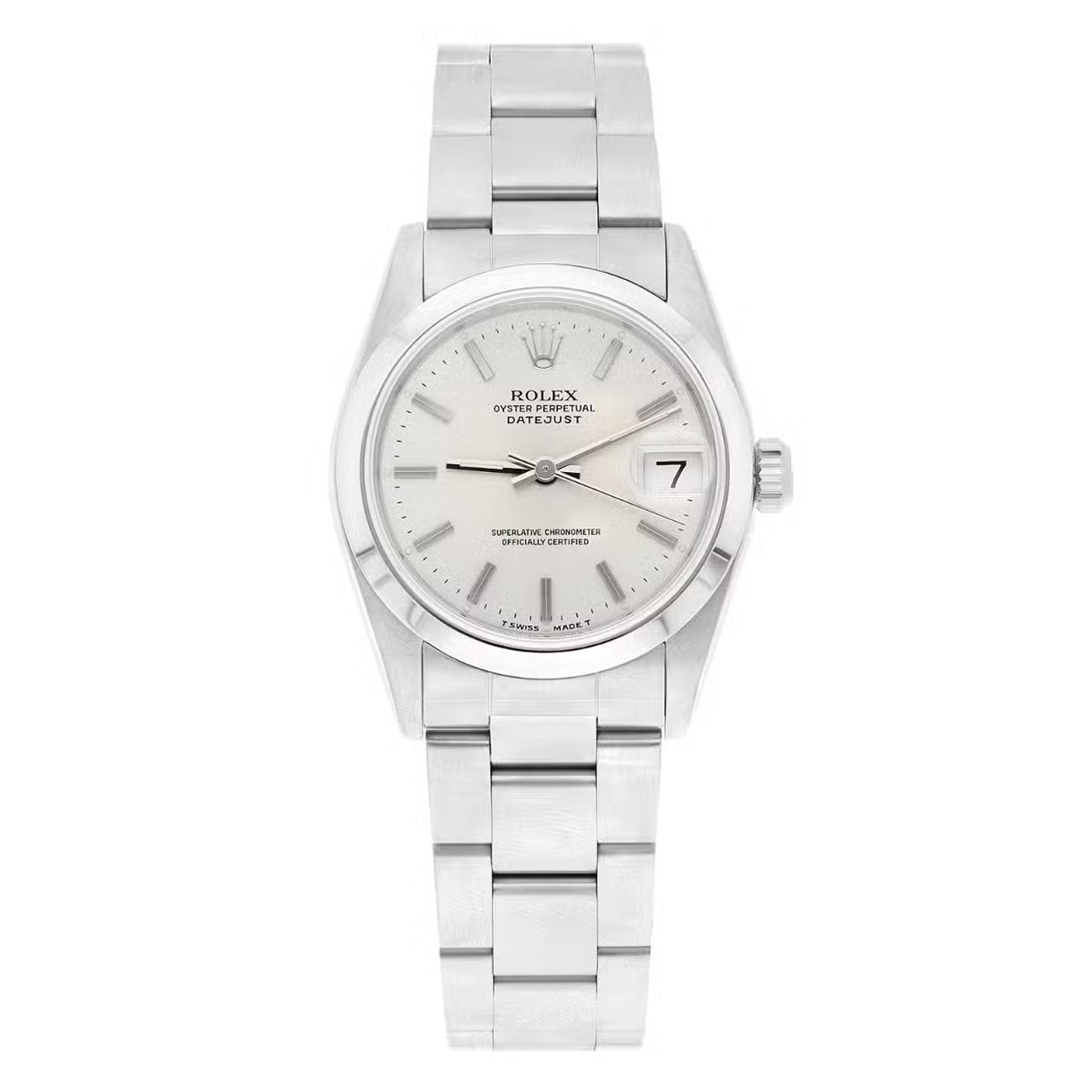 Rolex Datejust 31 68240 Midsize Silver Index Dial Stainless Steel Watch Oyster Band