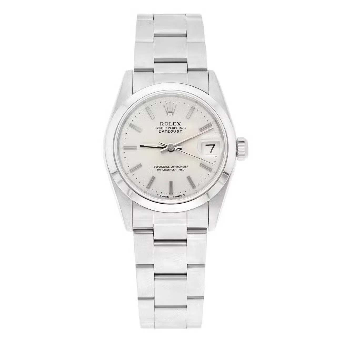 Rolex Datejust 31 68240 Midsize Silver Index Dial Stainless Steel Watch Oyster Band