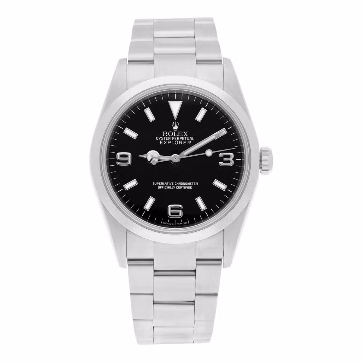 Rolex Explorer I Black 36mm 3-6-9 Stainless Steel Oyster Watch 114270 MINT