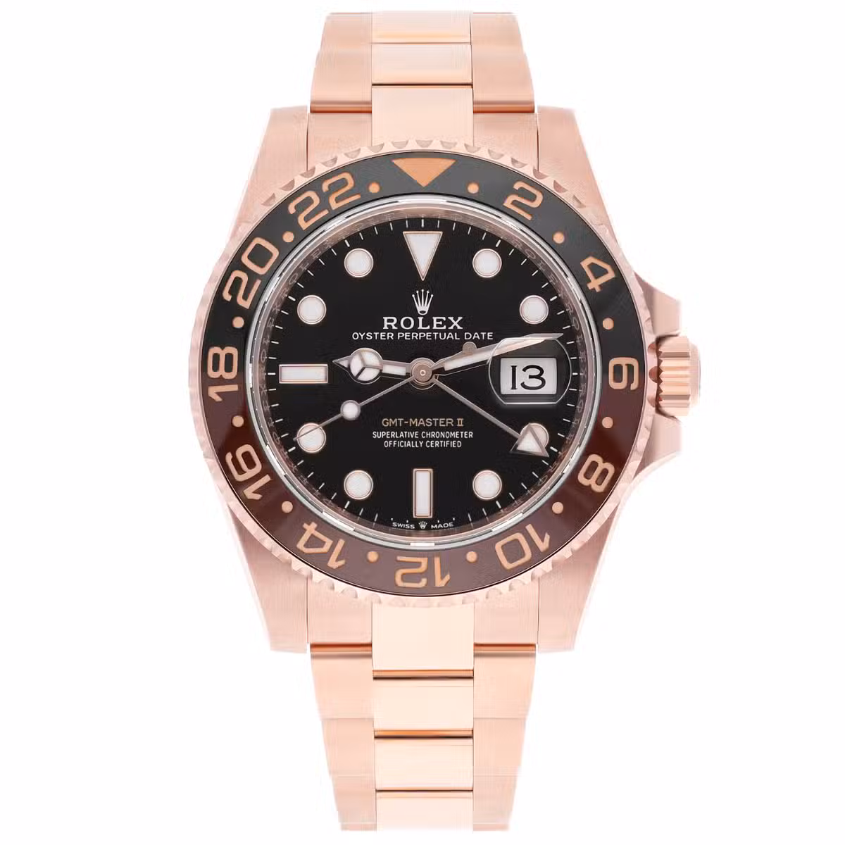Rolex GMT-Master II 126715CHNR Rootbeer 40mm Oyster 126715CHNR Rose Gold Watch Black Dial 2023