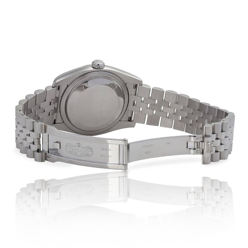 Rolex Datejust 36mm 116234 Steel & White Gold Watch Silver Flower Dial