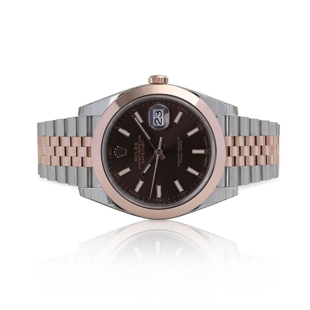 Rolex Datejust 41mm Steel & Rose Gold Watch Chocolate Dial 126301 - 2017