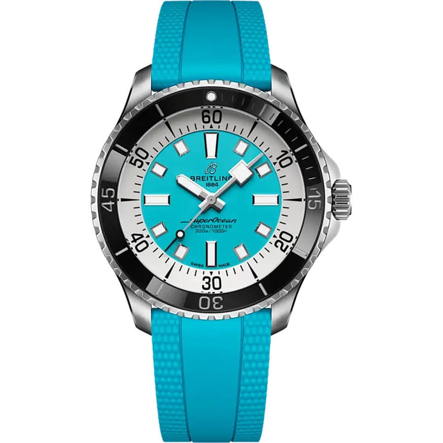 Breitling Superocean Automatic 44mm A17376211L2S2 Stainless Steel With Blue Rubber Watch Blue Dial 2024
