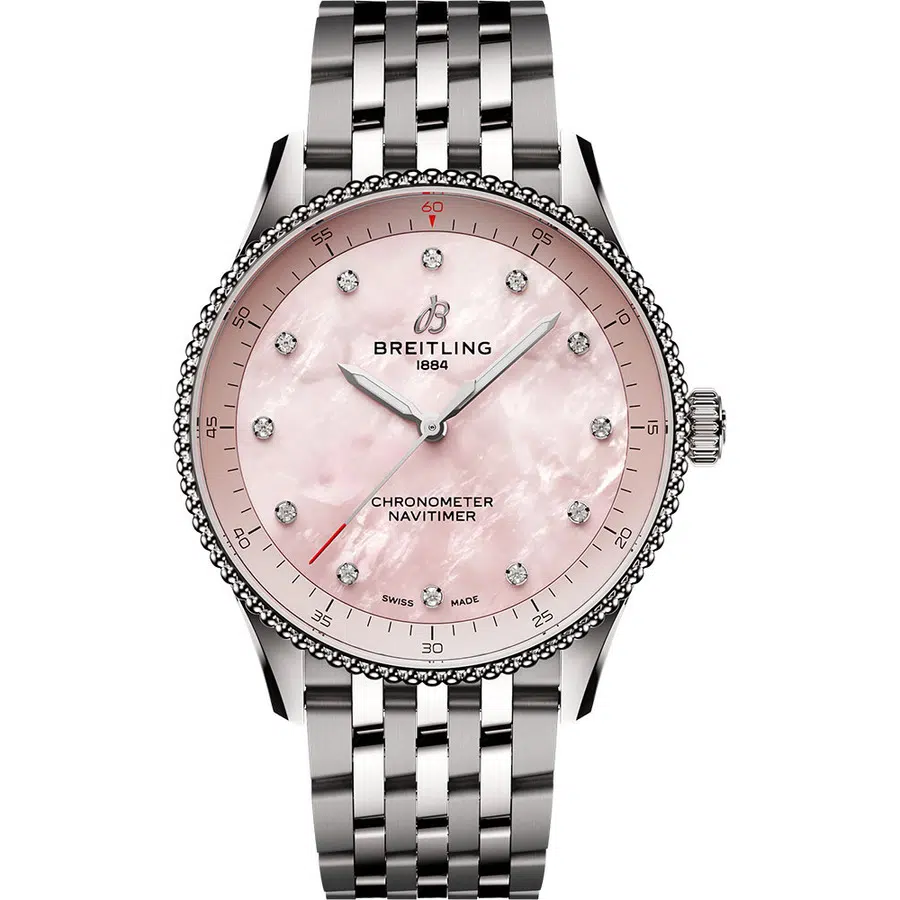 Breitling Navitimer Quartz 32mm A77320D91K1A1 Stainless Steel with Pink MOP Diamond Dial