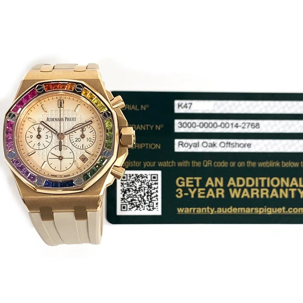AP Royal Oak Chronograph Rose Gold With Biege Rubber Watch