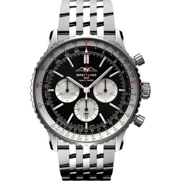 Breitling Super Navitimer B01 Black Dial 46mm AB0137211B1A1 Stainless Steel Watch 2024