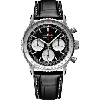 Breitling Super Navitimer B01 41mm Stainless Steel AB0139211B1A1 Black Leather Black Dial Men’s Watch 2024