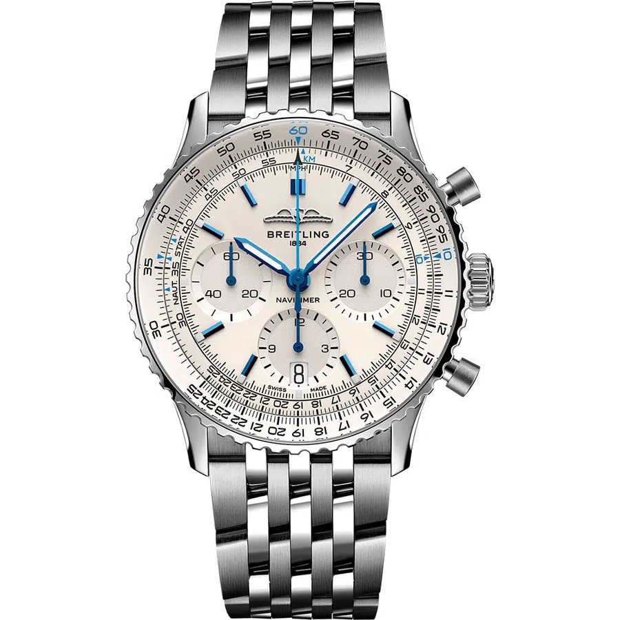Breitling Super Navitimer B01 41mm AB0139A71G1A1 Silver Dial Stainless Steel Men's Watch 2024