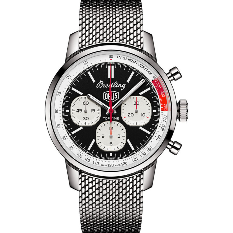 Breitling TOP TIME B01 Deus Chronograph AB01765A1B1A1 Stainless Steel Watch Black Dial
