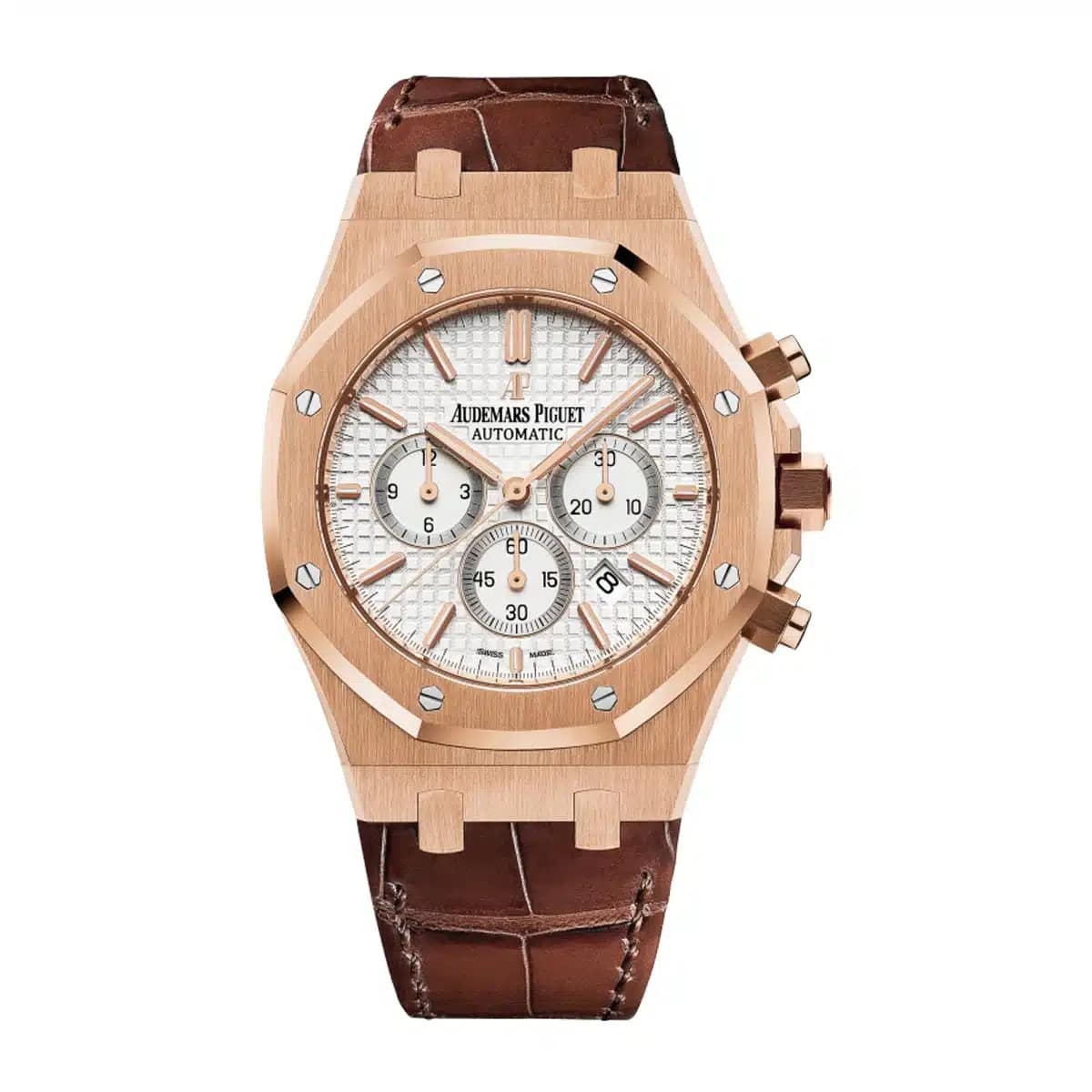 Audemars Piguet Royal Oak Chronograph 26320OR.OO.D088CR.01 41mm Rose Gold with Silver Dial Watch 2017