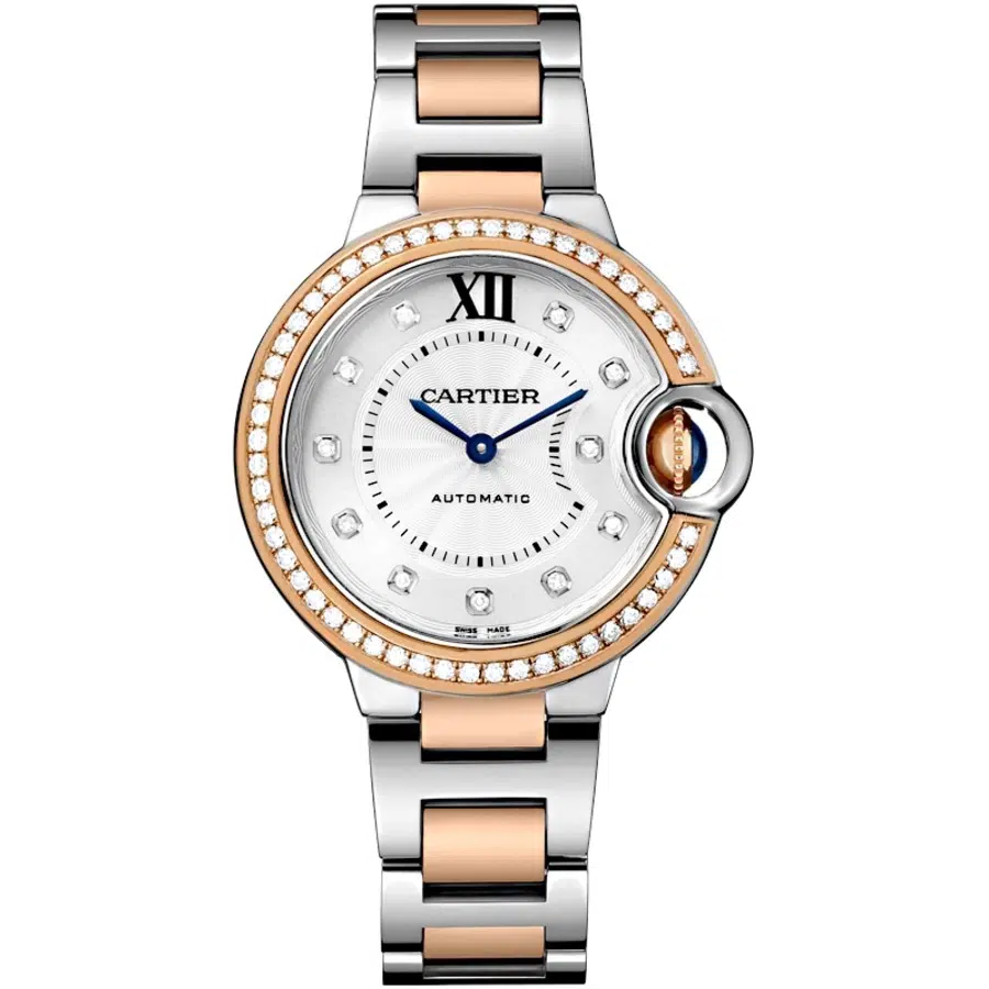 Cartier Ballon Bleu 33mm Diamond Bezel WE902077 with Silver Dial 2015 Watch – image 2