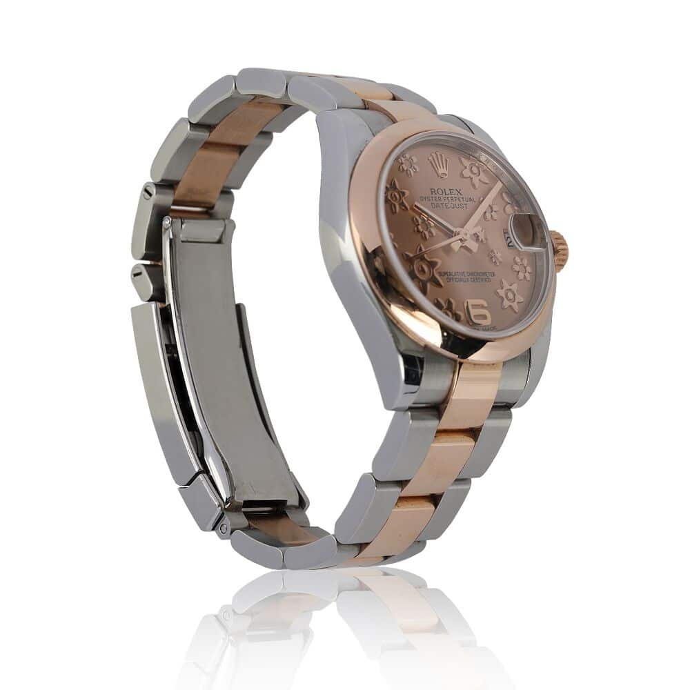 Rolex Datejust 31mm 178241 Steel & Pink Gold Watch Pink Flower Dial