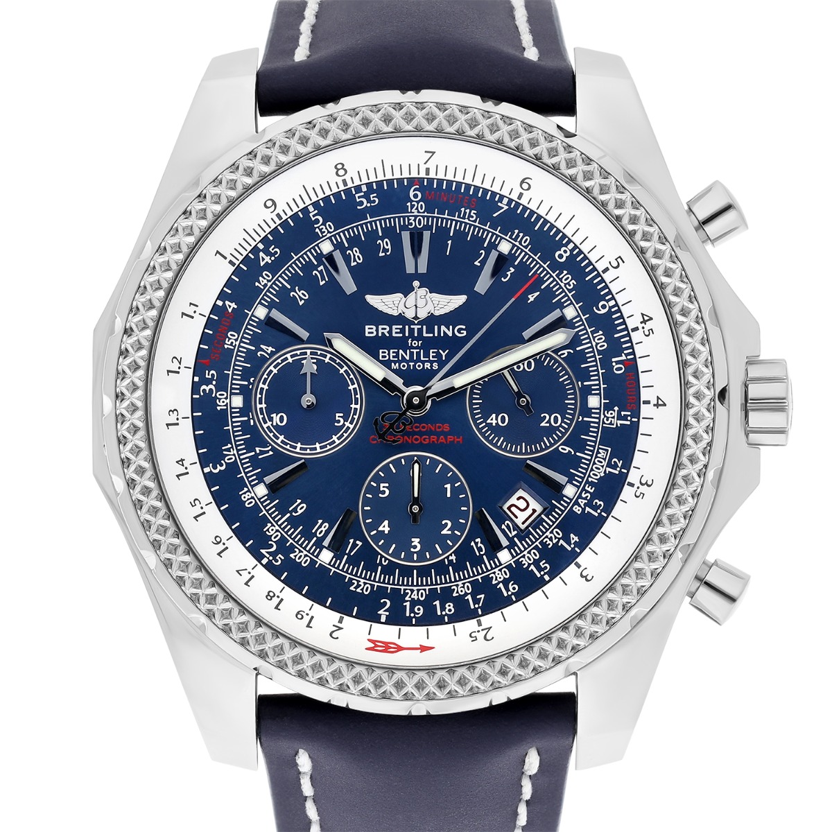 Breitling for Bentley Motors Blue Dial, Blue Strap Stainless Steel Watch A25362