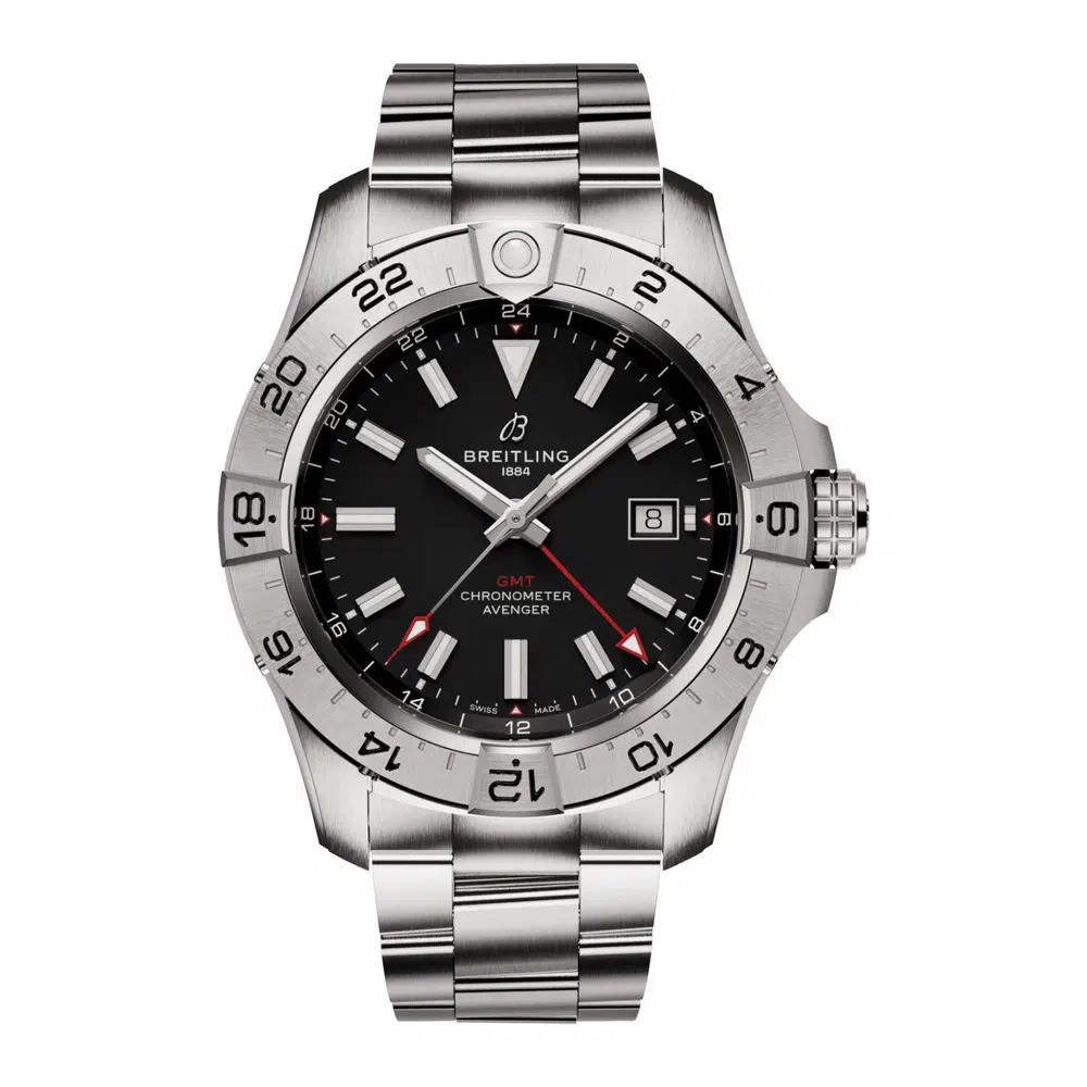 Breitling Avenger GMT A32320101B1A1 Black Dial Stainless Steel