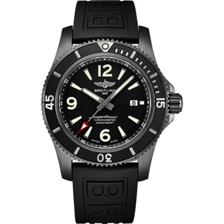 Breitling Superocean 46mm M17368B71IB1S1 Stainless Steel With Black Rubber Watch Black Dial 2024