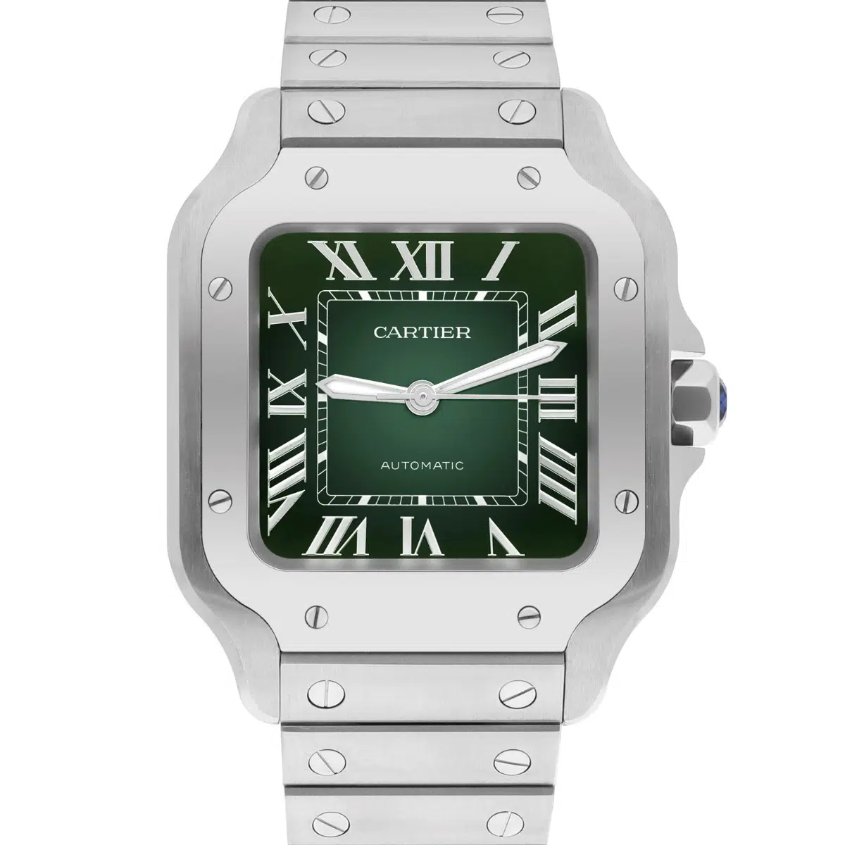 Cartier Santos De Cartier Stainless Stainless Green Dial WSSA0061 Midsize Unworn