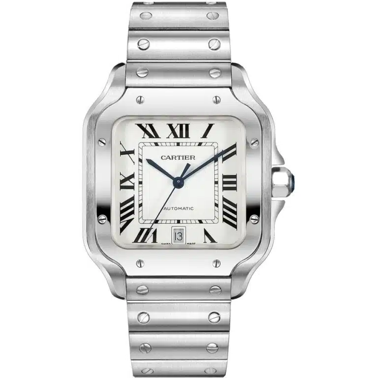 Cartier Santos Stainless Steel Watch Silver Roman Dial WSSA0018