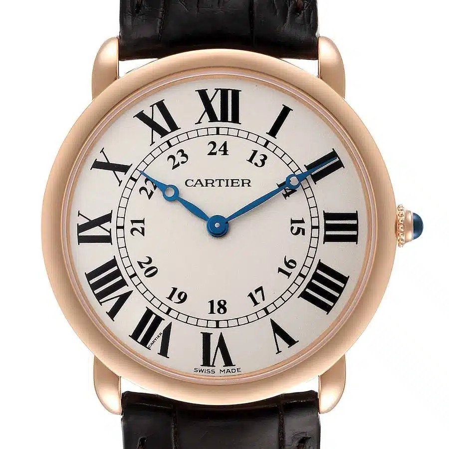 Cartier Ronde Louis W6800251 Alligator Strap Silver Dial Watch 2022