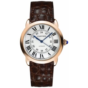 Cartier Ronde Solo W2RN0008 SS/RG with Silver Dial 36mm Leather Watch