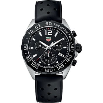 Tag Heuer Quartz Chronograph Formula 1 Steel Case 43 mm CAZ1010.FT8024 Black Dial Rubber Strap