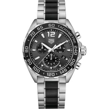 Tag Heuer Formula 1 Quartz Chronograph CAZ1011.BA0843 Grey Dial Steel Case 43 mm Ceramic Bezel Watch 2024