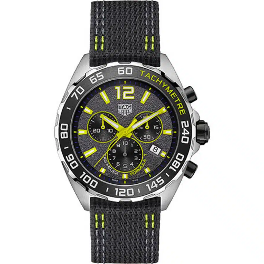 Tag Heuer Formula 1 Quartz Chronograph Nylon Strap 43 mm Steel Case CAZ101AG.FC8304 Grey Dial Watch 2024